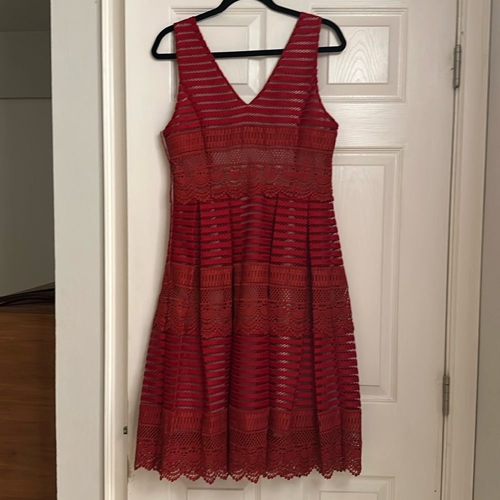 Red lace ModCloth dress, new, never worn